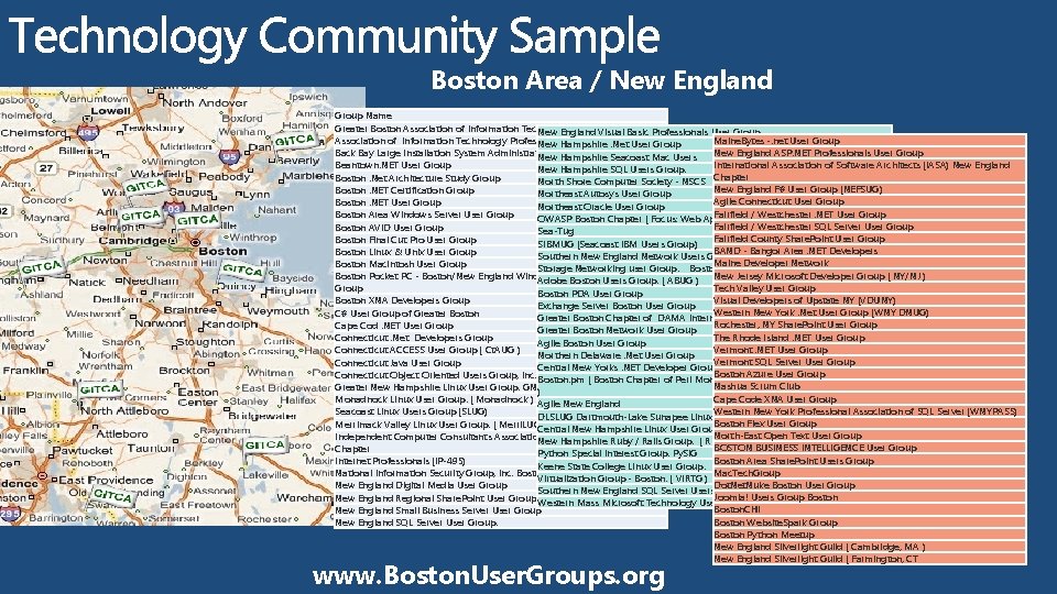 Boston Area / New England Group Name Greater Boston Association of Information Technology Professionals