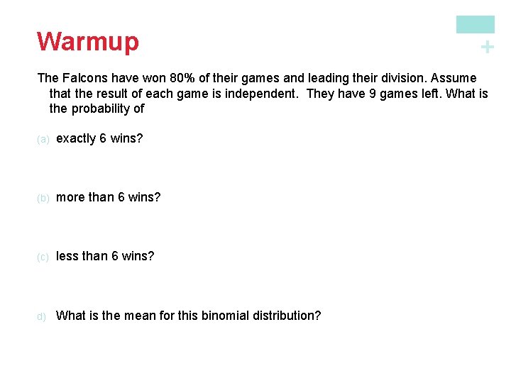 + Warmup The Falcons have won 80% of their games and leading their division.