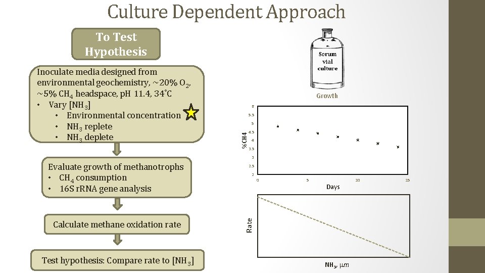 Culture Dependent Approach To Test Hypothesis Growth 6 5. 5 5 %CH 4 Inoculate