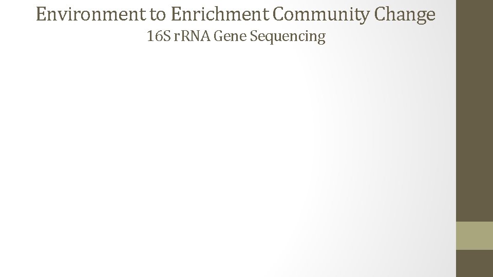 Environment to Enrichment Community Change 16 S r. RNA Gene Sequencing 