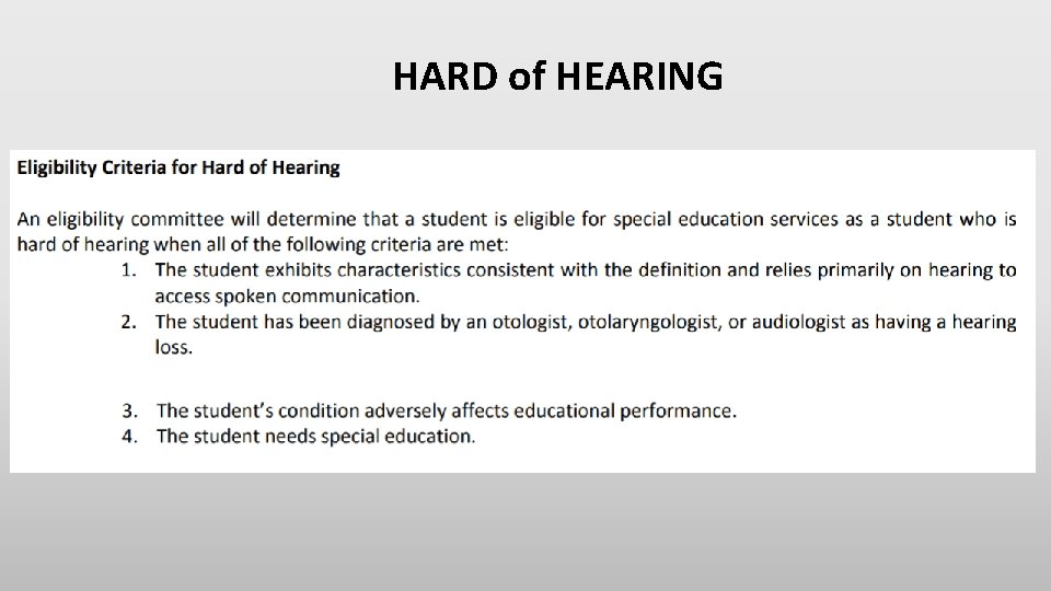 HARD of HEARING HARD of HEARING