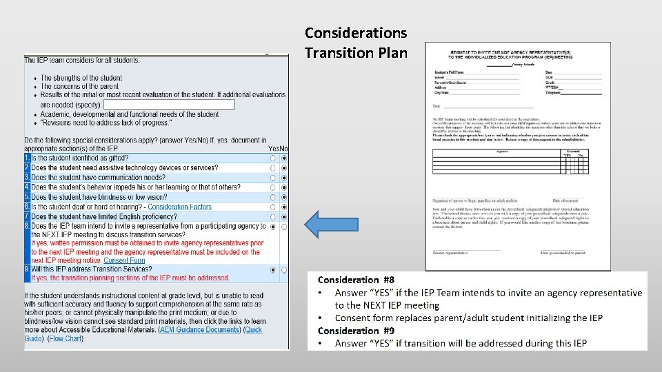 Considerations Transition Plan Considerations Transition Plan