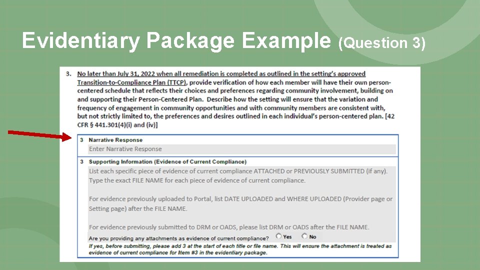 Evidentiary Package Example (Question 3) 