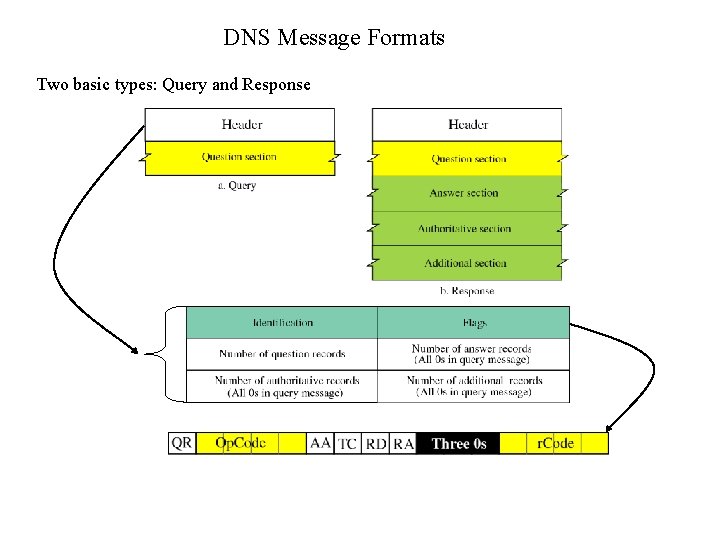 DNS Message Formats Two basic types: Query and Response 