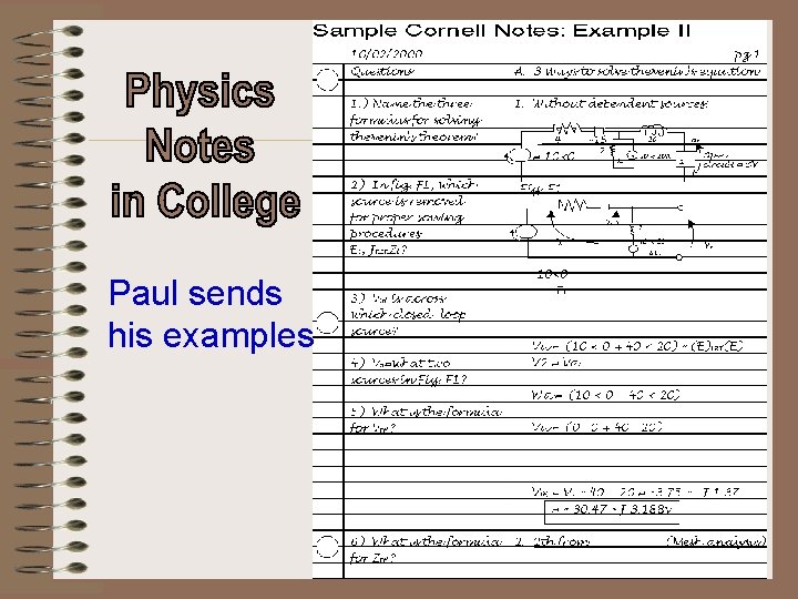 Paul sends his examples 