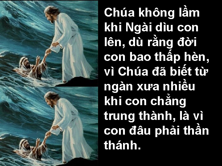 Chúa không lầm khi Ngài dìu con lên, dù rằng đời con bao thấp