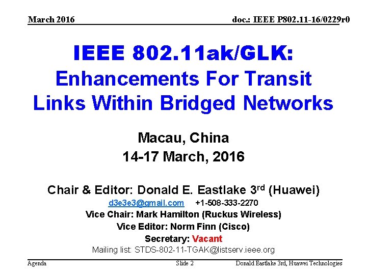 March 2016 doc. : IEEE P 802. 11 -16/0229 r 0 IEEE 802. 11