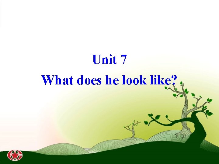 Unit 7 What does he look like? 