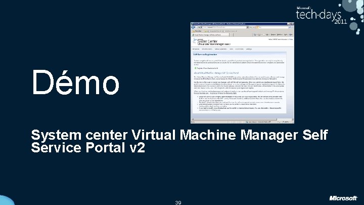 Démo System center Virtual Machine Manager Self Service Portal v 2 39 
