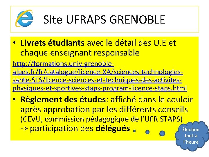 Site UFRAPS GRENOBLE • Livrets étudiants avec le détail des U. E et chaque