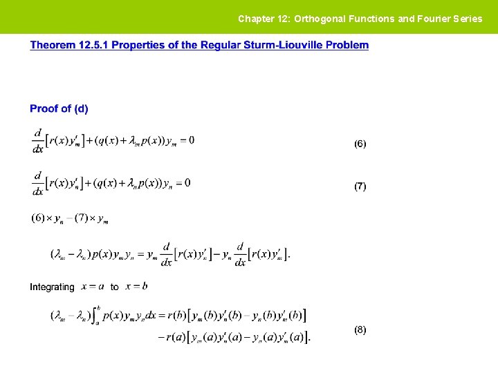 Chapter 12: Orthogonal Functions and Fourier Series 