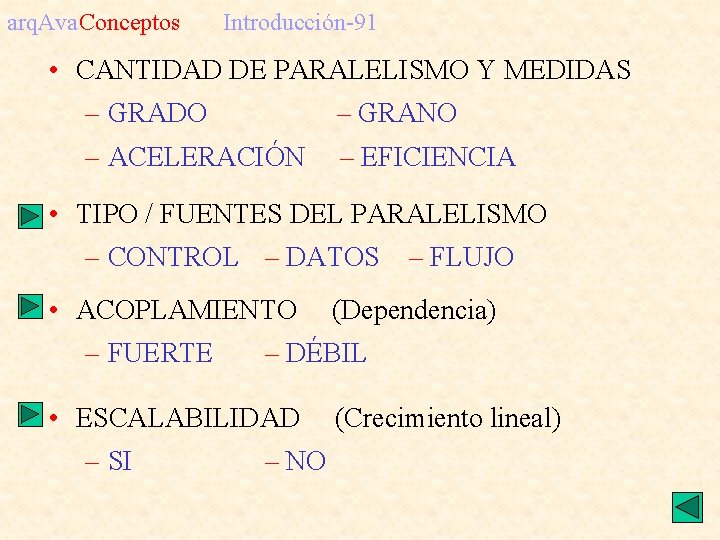 arq. Ava. Conceptos Introducción-91 • CANTIDAD DE PARALELISMO Y MEDIDAS – GRADO – GRANO