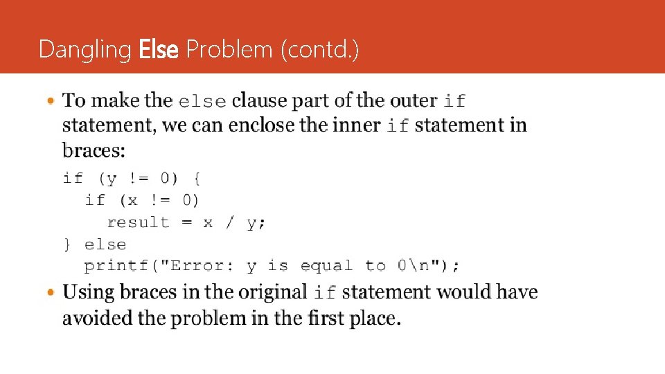 Dangling Else Problem (contd. ) 
