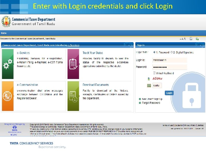 Enter with Login credentials and click Login 