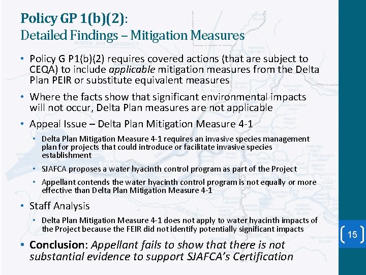 Policy GP 1(b)(2): Detailed Findings – Mitigation Measures • Policy G P 1(b)(2) requires