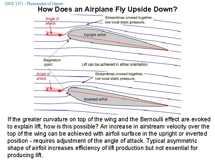 ISNS 3371 - Phenomena of Nature How Does an Airplane Fly Upside Down? If