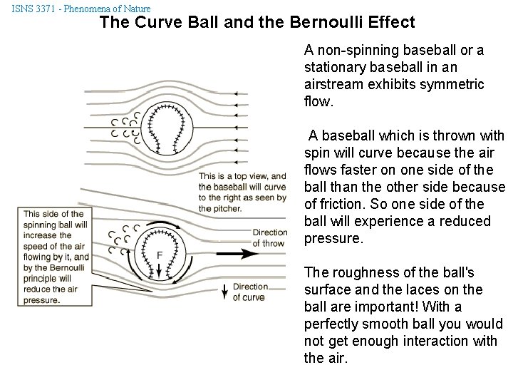 ISNS 3371 - Phenomena of Nature The Curve Ball and the Bernoulli Effect A