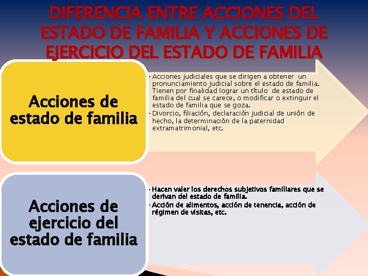 DIFERENCIA ENTRE ACCIONES DEL ESTADO DE FAMILIA Y ACCIONES DE EJERCICIO DEL ESTADO DE