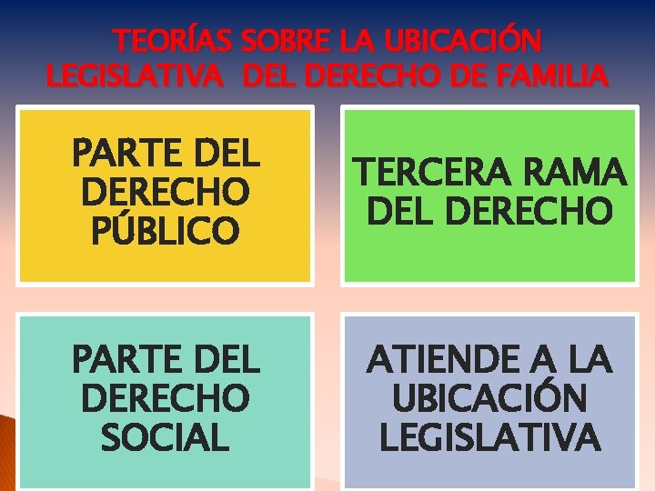 TEORÍAS SOBRE LA UBICACIÓN LEGISLATIVA DEL DERECHO DE FAMILIA PARTE DEL DERECHO PÚBLICO TERCERA