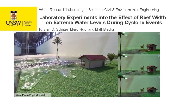 Water Research Laboratory | School of Civil & Environmental Engineering Laboratory Experiments into the