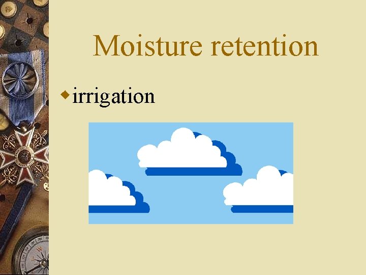 Moisture retention wirrigation 