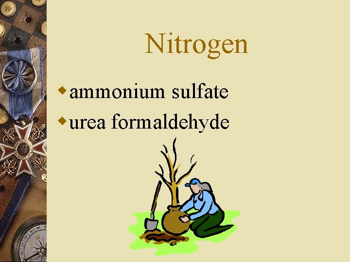 Nitrogen wammonium sulfate wurea formaldehyde 