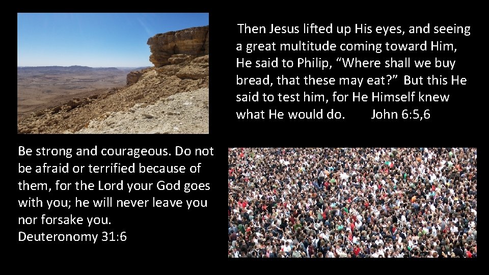 Then Jesus lifted up His eyes, and seeing a great multitude coming toward Him,