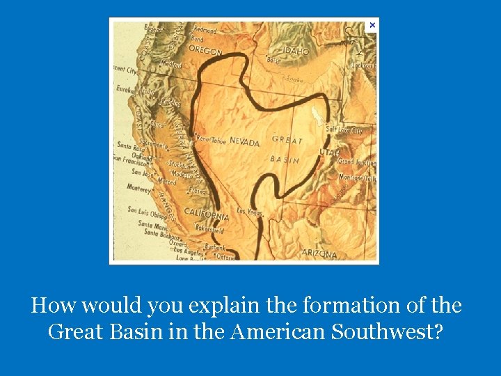 How would you explain the formation of the Great Basin in the American Southwest?