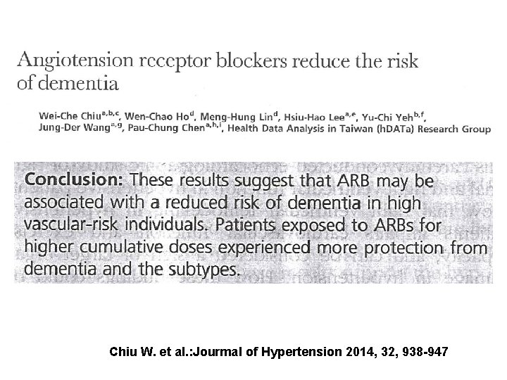 Chiu W. et al. : Jourmal of Hypertension 2014, 32, 938 -947 