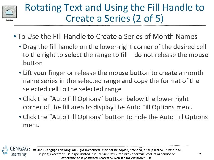 Rotating Text and Using the Fill Handle to Create a Series (2 of 5)