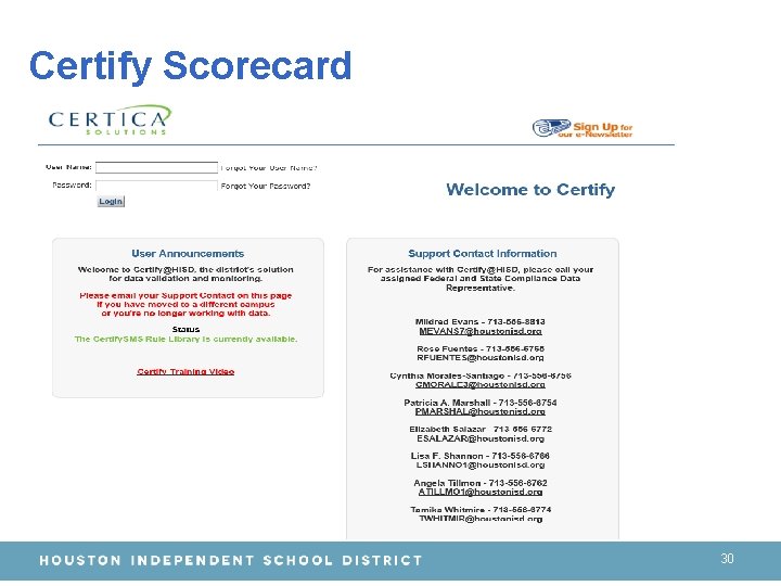 Certify Scorecard 30 