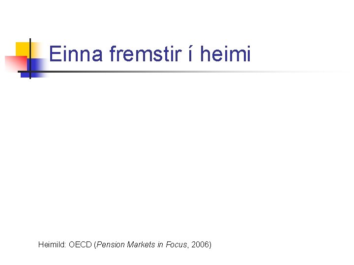 Einna fremstir í heimi Heimild: OECD (Pension Markets in Focus, 2006) 