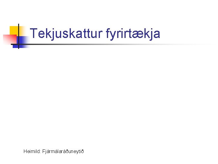 Tekjuskattur fyrirtækja Heimild: Fjármálaráðuneytið 