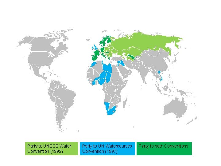 Party to UNECE Water Convention (1992) Party to UN Watercourses Convention (1997) Party to