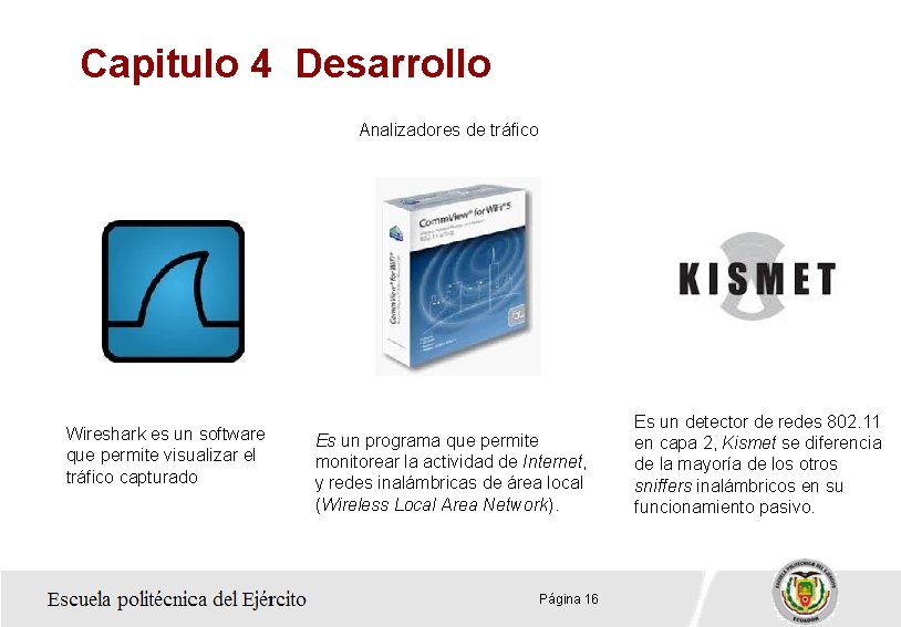 Capitulo 4 Desarrollo Analizadores de tráfico Wireshark es un software que permite visualizar el