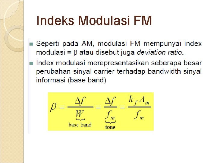 Indeks Modulasi FM 