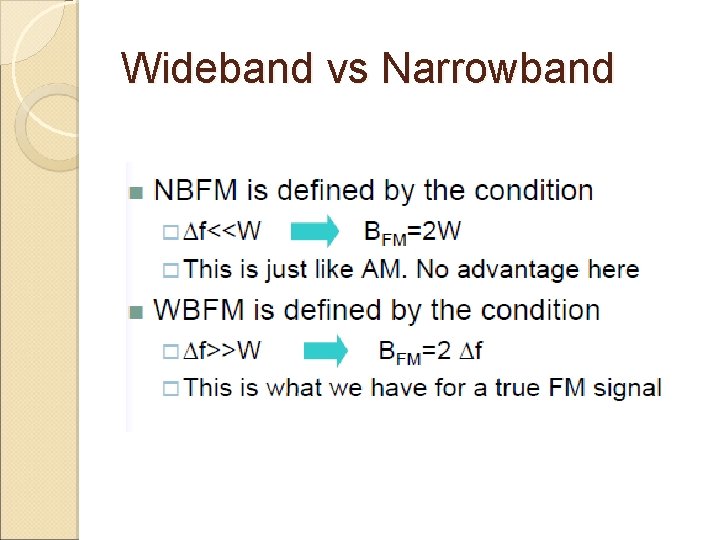 Wideband vs Narrowband 