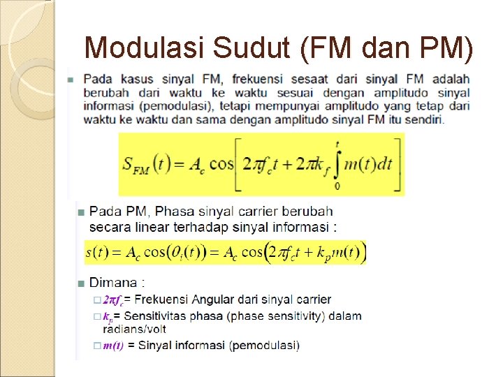 Modulasi Sudut (FM dan PM) 