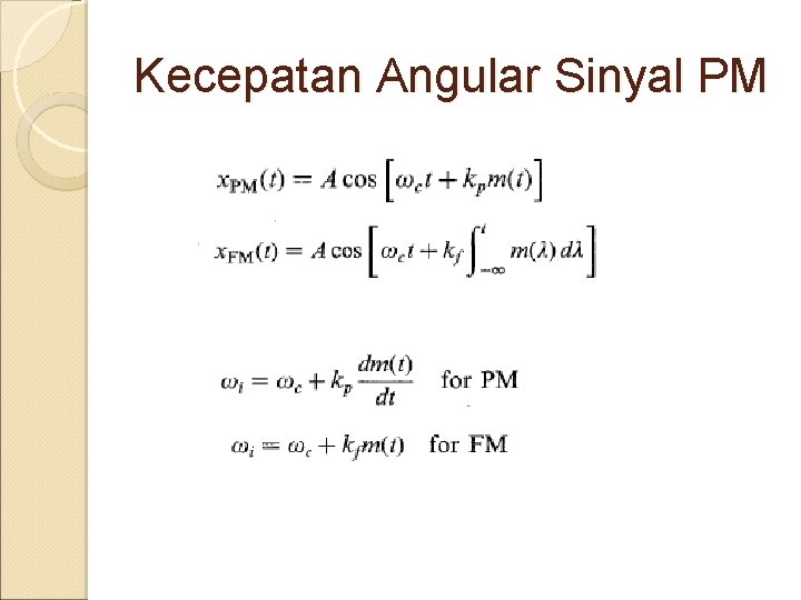 Kecepatan Angular Sinyal PM 