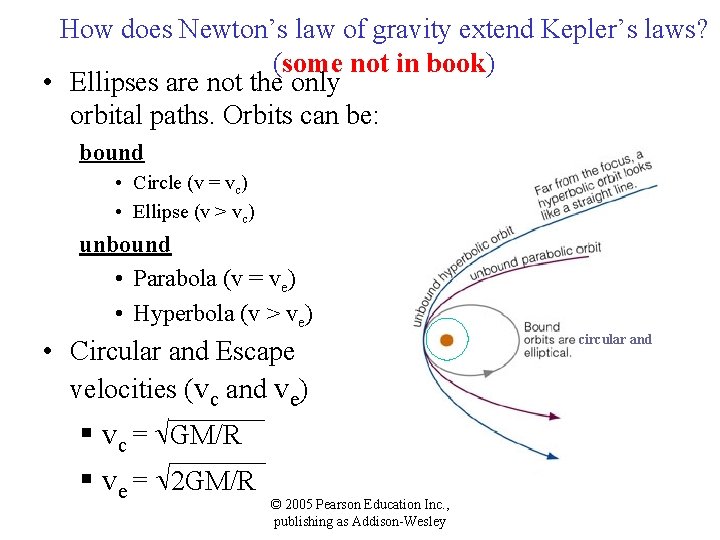 How does Newton’s law of gravity extend Kepler’s laws? (some not in book) •