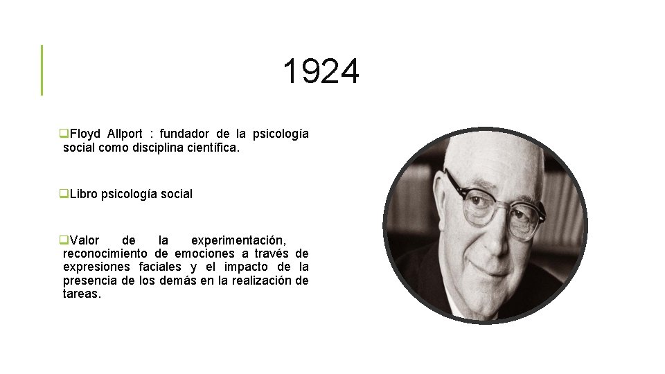 1924 q. Floyd Allport : fundador de la psicología social como disciplina científica. q.