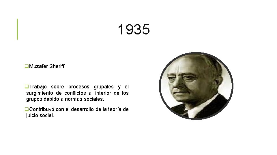 1935 q. Muzafer Sheriff q. Trabajo sobre procesos grupales y el surgimiento de conflictos