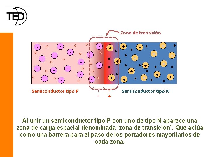 Zona de transición - - - - - Semiconductor tipo P - + +