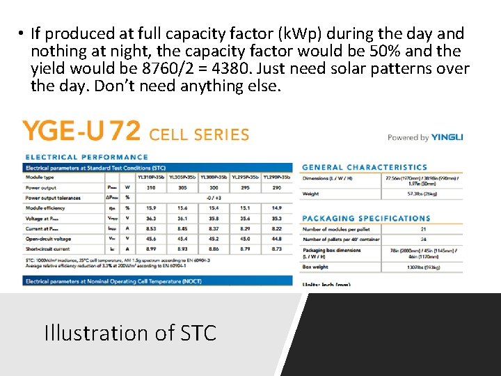  • If produced at full capacity factor (k. Wp) during the day and