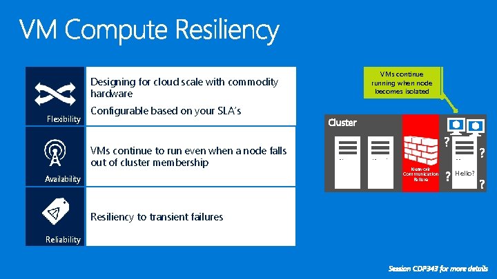 Designing for cloud scale with commodity hardware Flexibility Configurable based on your SLA’s VMs