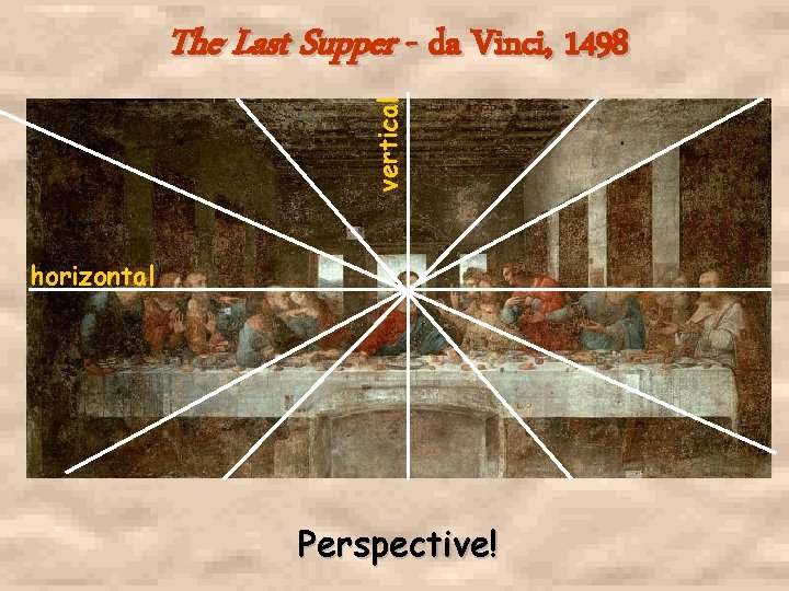 vertical The Last Supper - da Vinci, 1498 horizontal Perspective! 