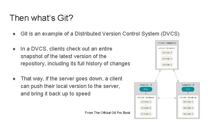 Then what’s Git? ● Git is an example of a Distributed Version Control System