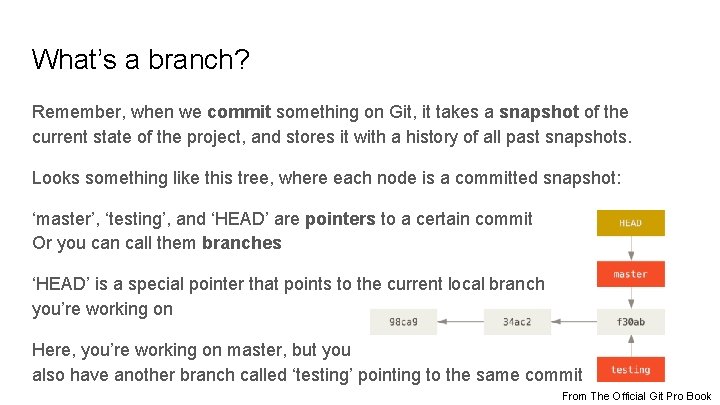 What’s a branch? Remember, when we commit something on Git, it takes a snapshot