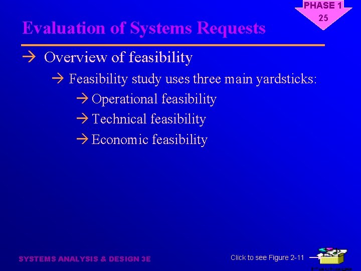 Evaluation of Systems Requests PHASE 1 25 à Overview of feasibility à Feasibility study