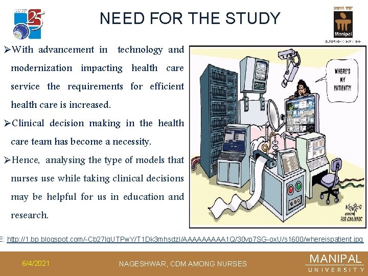 NEED FOR THE STUDY ØWith advancement in technology and modernization impacting health care service